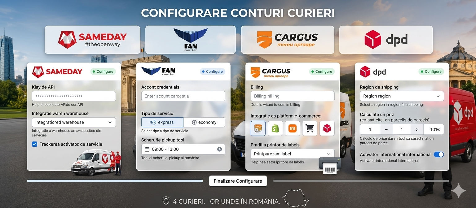 Configurare cont curier Fan Courier DPD Sameday pentru marketplace