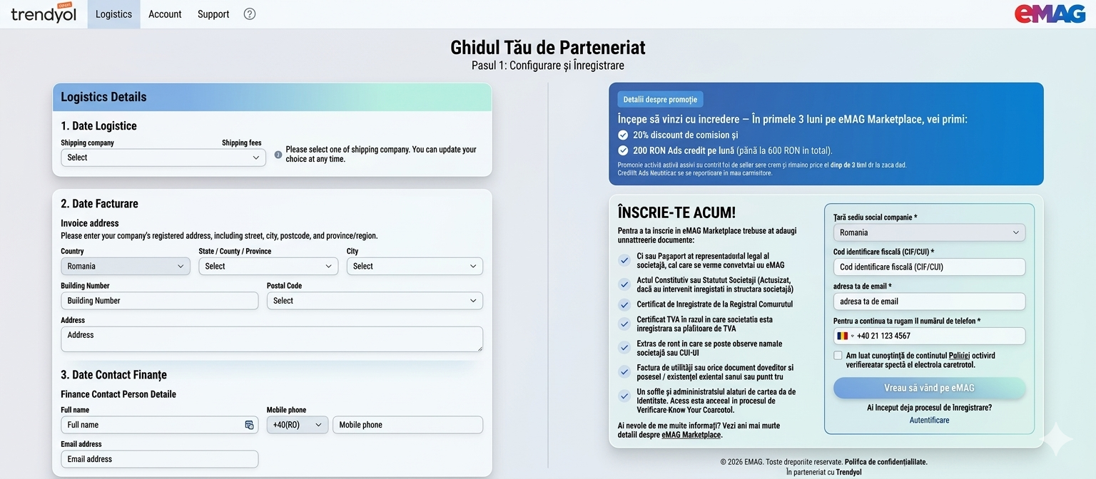 Depunere documente pentru activare cont vanzator eMAG si Trendyol